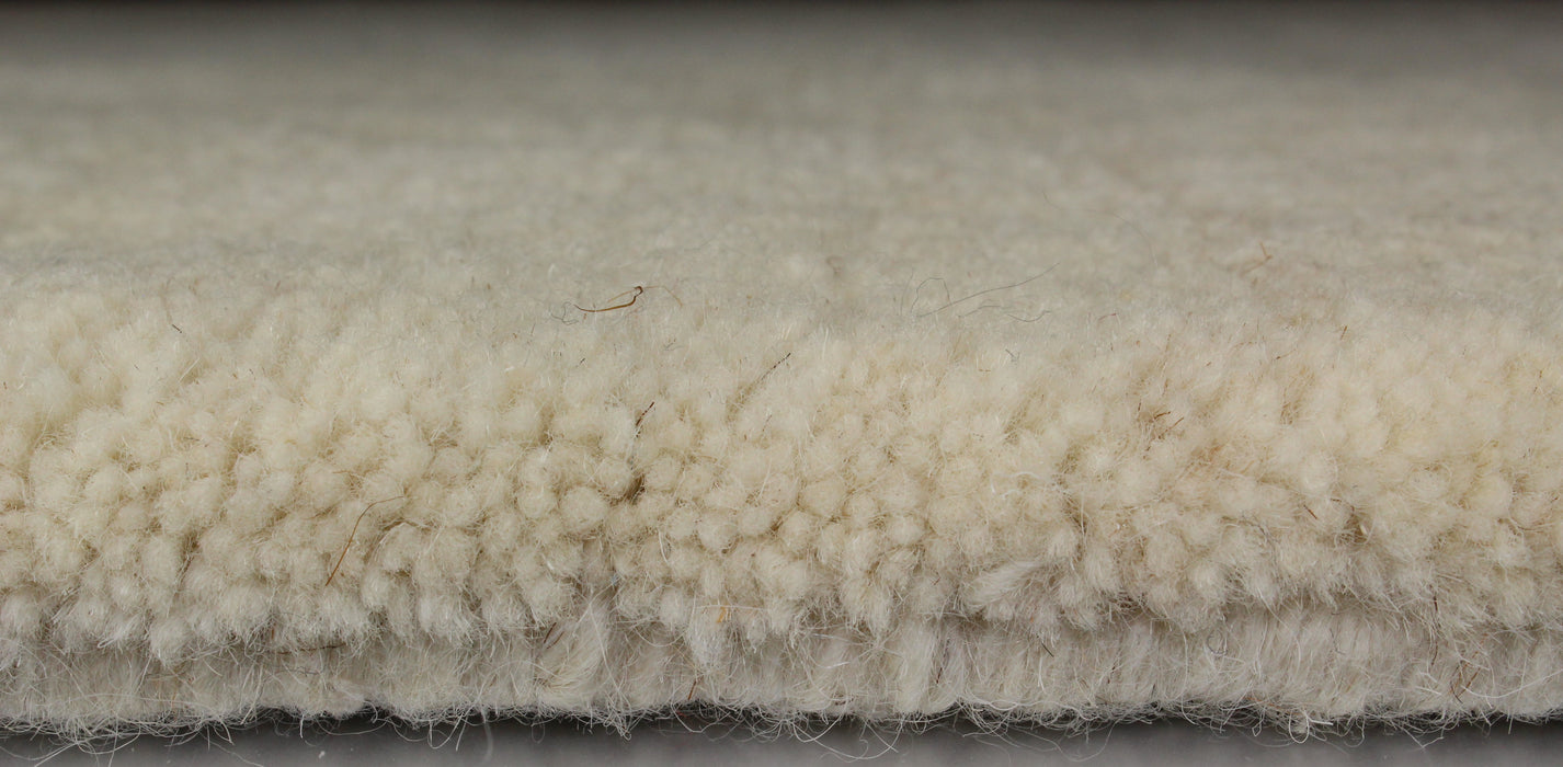 DEKOWE Wollteppich "BATUL" Weiß meliert Handgeknüpft 100% Schurwolle