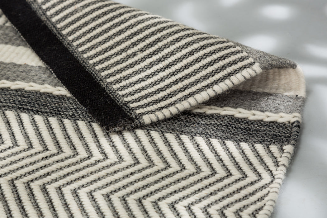 ASTRA Wollteppich Carmen Streifen Grau/Anthrazit 95 % Wolle