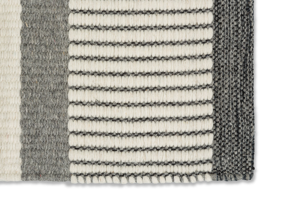 ASTRA Wollteppich Carmen Streifen Grau/Anthrazit 95 % Wolle