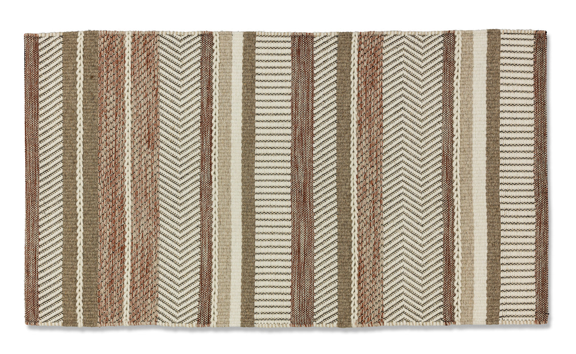 ASTRA Wollteppich Carmen Streifen Braun/Rot Allover 95 % Wolle