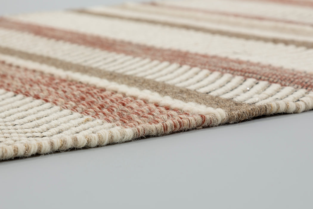 ASTRA Wollteppich Carmen Streifen Braun/Rot Allover 95 % Wolle